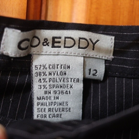 Co & Eddy Pin Stripe Wide Leg Pant Suit Vintage 90s 12/Medium - Picture 16 of 16